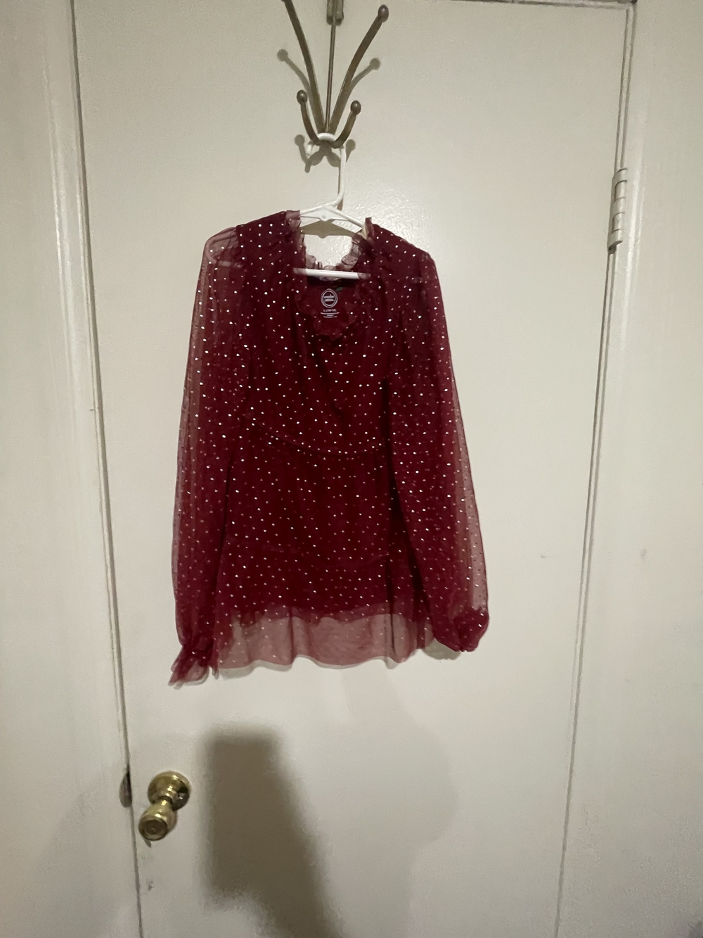 Wonder Nation Kids' Burgundy and Gold Blouse